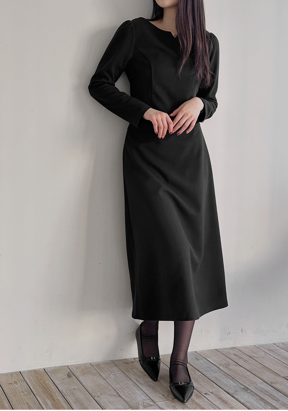 リリエンコ ピーチ起毛ボートネックブラウス＆バックゴムスカートセット