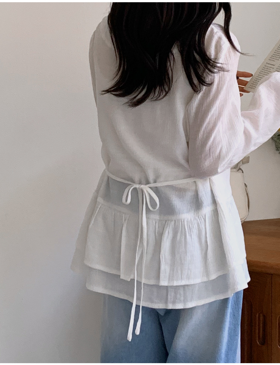 リリエンコ ラップスタイルフリルブラウス 