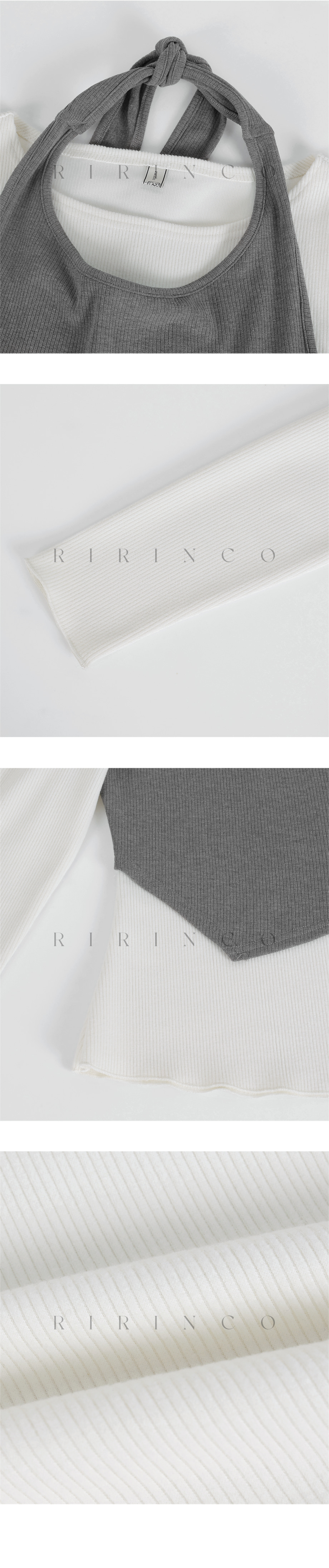 リリエンコピーチ起毛ホルターネックレイヤードTシャツ