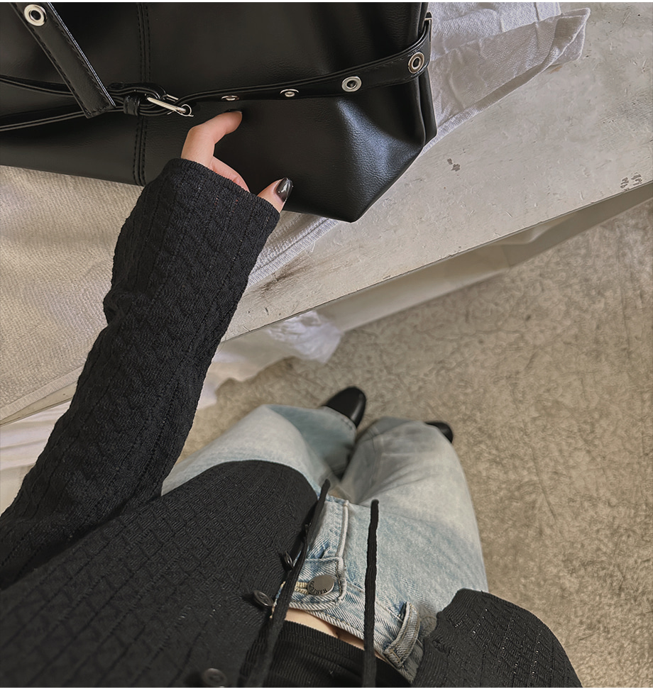 リリエンコ Vネックストラップシュシュセットカーディガン